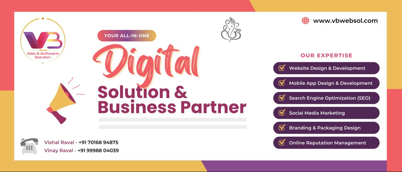 Cover photo of VB WEB AND SOFTWARE SOLUTION - SEO, Digital Marketing, Website Development company Ahmedabad